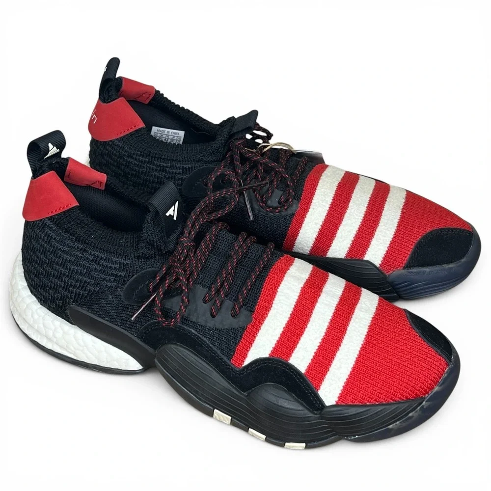 Adidas Trae Young 2 Basketball Shoes Men's 10 Red White Black Meilin H06314 NEW